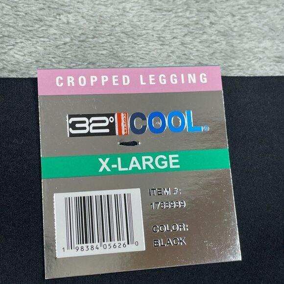 32 Degrees Cool Women’s Cropped Leggings XL Black Polyester a1565 - Picture 4 of 7